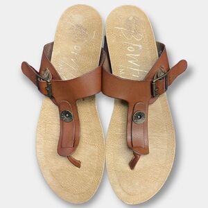 Blowfish Sandals Flip Flops Thong Brown Size 7.5